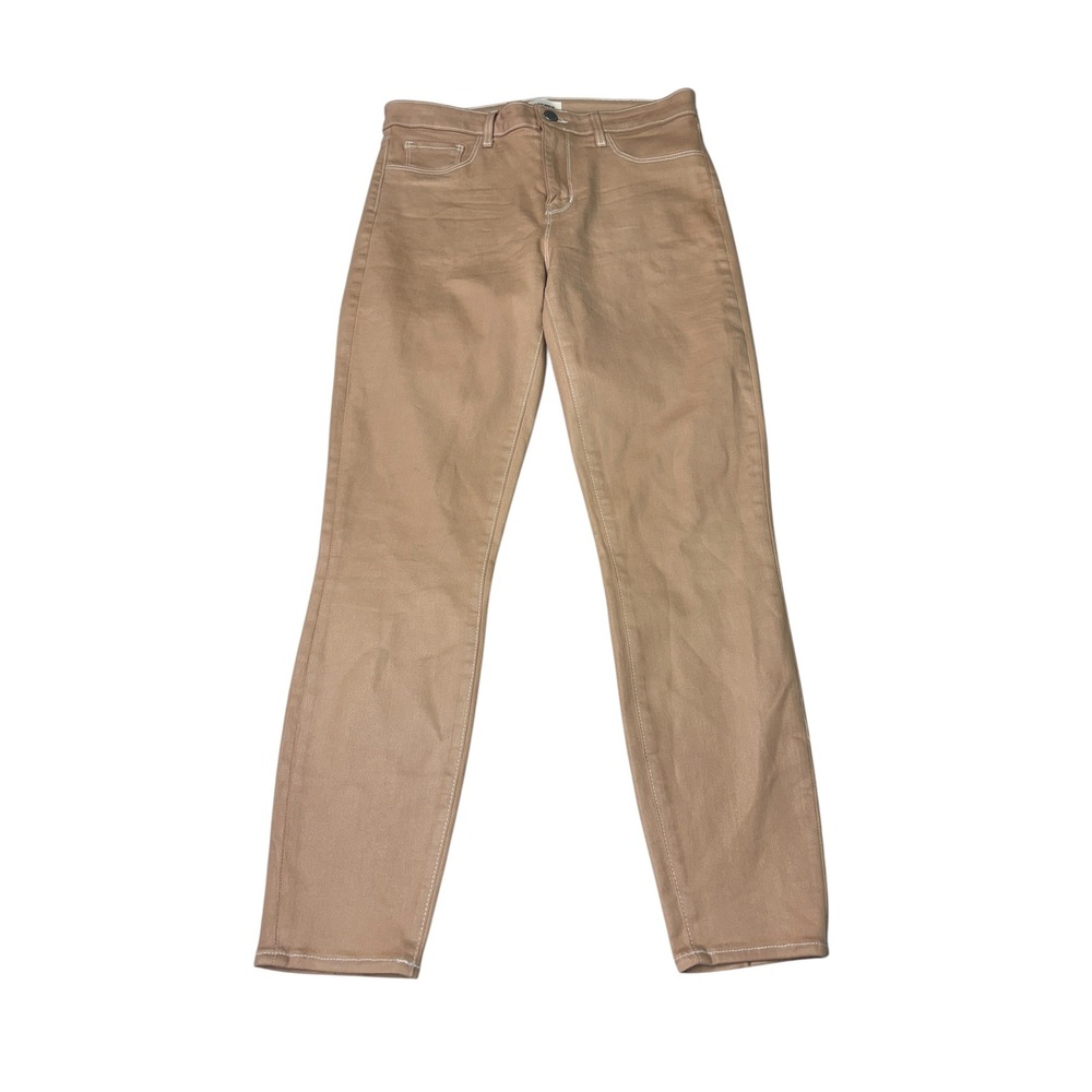 L'AGENCE Margot High Rise Skinny Jeans Nude Coated Contrast Womens‎ 29X29 USA